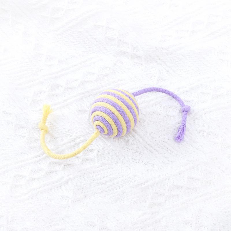 Bite Resistant Cat Cotton Rope Ball Colorful Sounding Cat Scratch Catch Toys Wear Resistant Cat Teaser Ball Pet Supplies