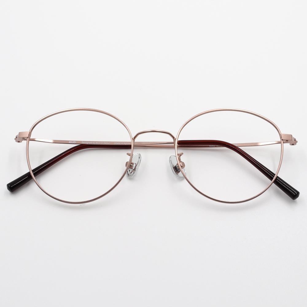 Alloaiweeo [Alo Basic] Al8202 1414G Cat'S Round Rose Gold Metal Glasses