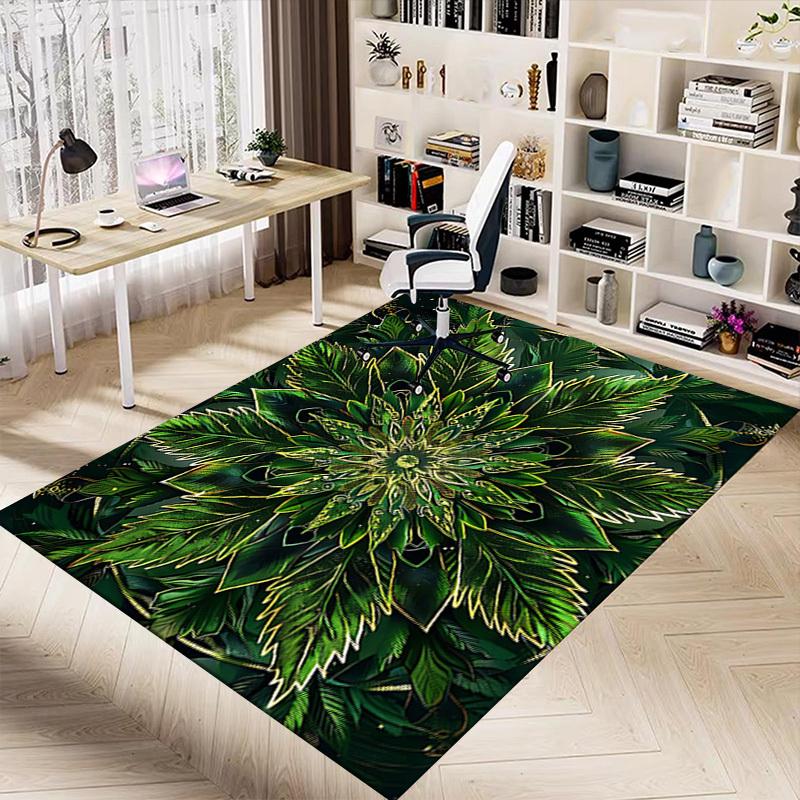 1PC Leaf Pattern Extra Large Non Slip Floor carpet, Office, family, bedroom Large Area Rug Indoor Rugs, Vibrant Colors