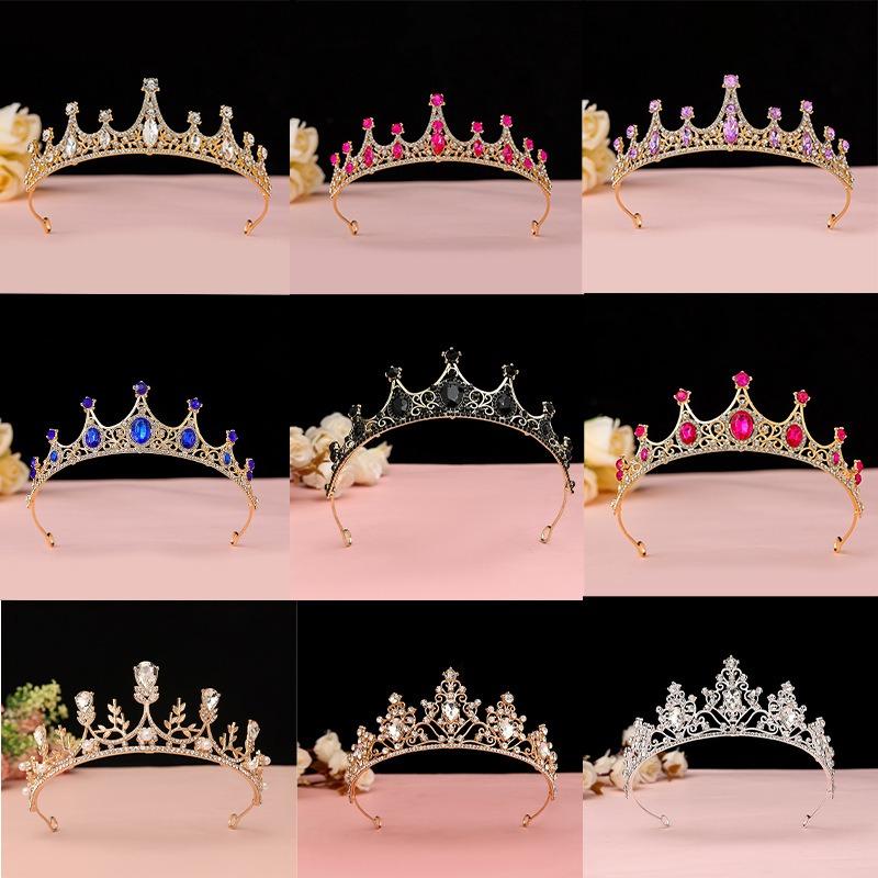 Black Baroque Crown Tiara Bride Eighteen Female Bar Mitzvah Birthday Princess Crown