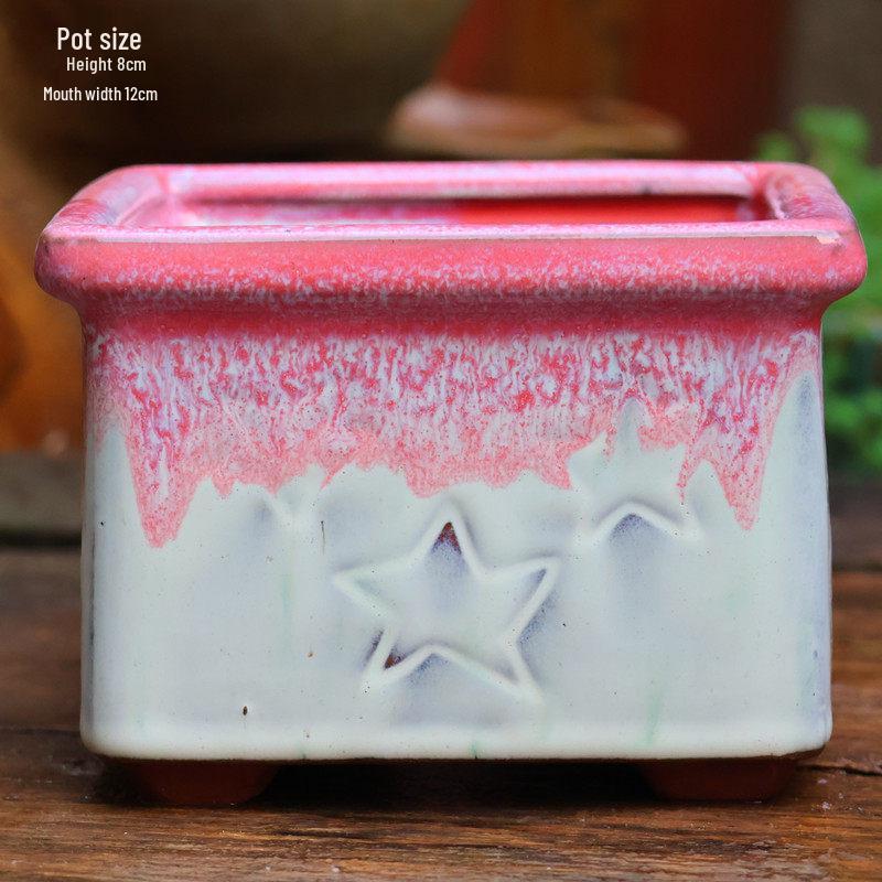 Handmade Retro Zisha Ceramic Pot for Succulents, Orchid, and Asparagus - Breathable Small Flower Pot