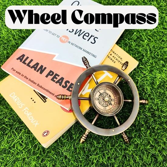 13.97 cm Engraved Working Wheel Compass, Anniversary Gifts For Men, Brass Compass, Birthday Gift For Dad, Groomsmen Gift For Him
