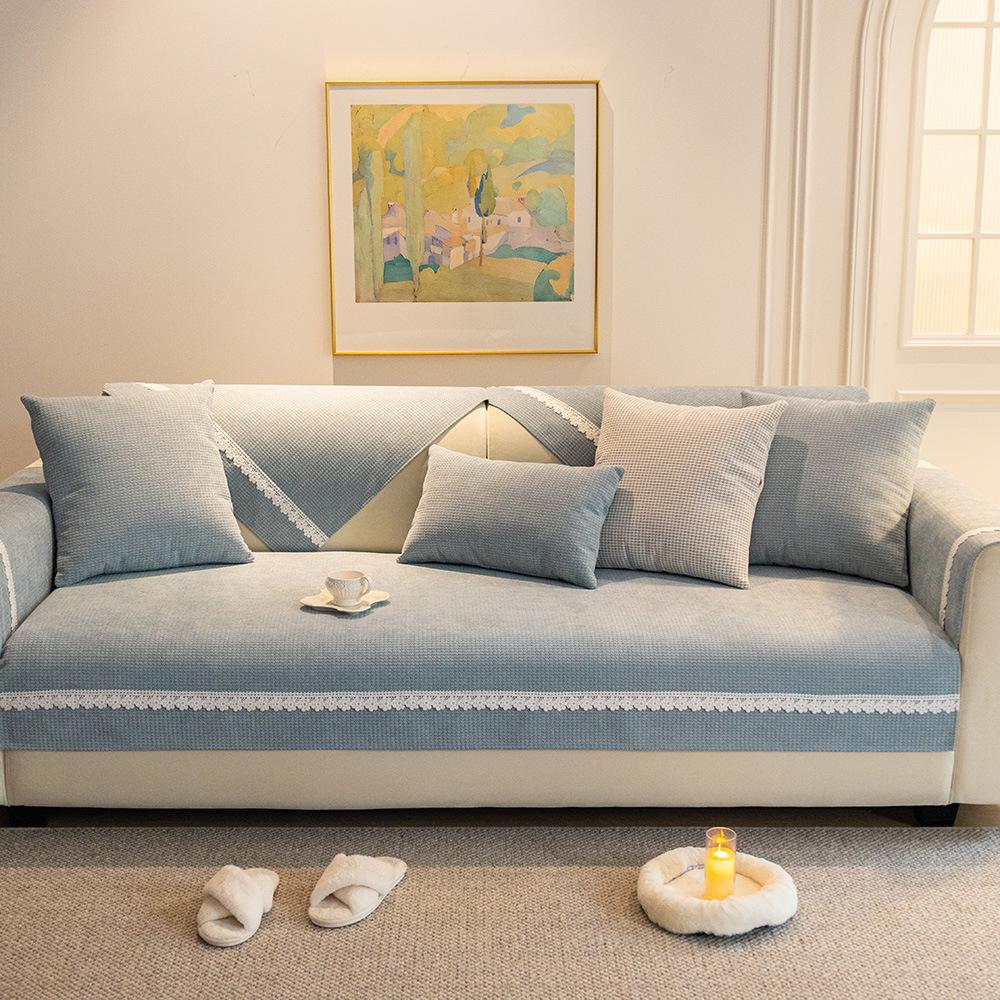 Chenille Sofa Cushion Four Seasons Universal Leather Sofa Cover Anti-Scratching Cushion Anti-Slip Cover Cloth Cushion