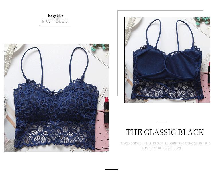 Stylish Back Cross Lace Push-Up Strapless Bra