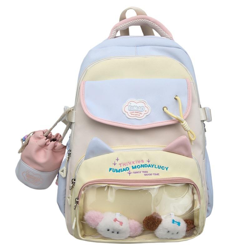 Schoolbag wholesale niche junior high school student schoolbag high value college style girl backpack Oxford cloth cute cartoon baby bag girl