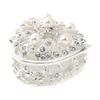 Elegant European Styles Heart Shaped Jewelry Box With Diamonds And Pearls Accent For Rings Earrings Necklaces