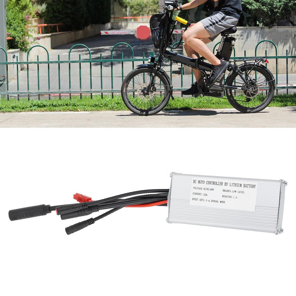 Electric Bike Controller DC 36V 48V 22A Brushless Square Wave Controller with Waterproof Connector Light Wire for 500W Motor