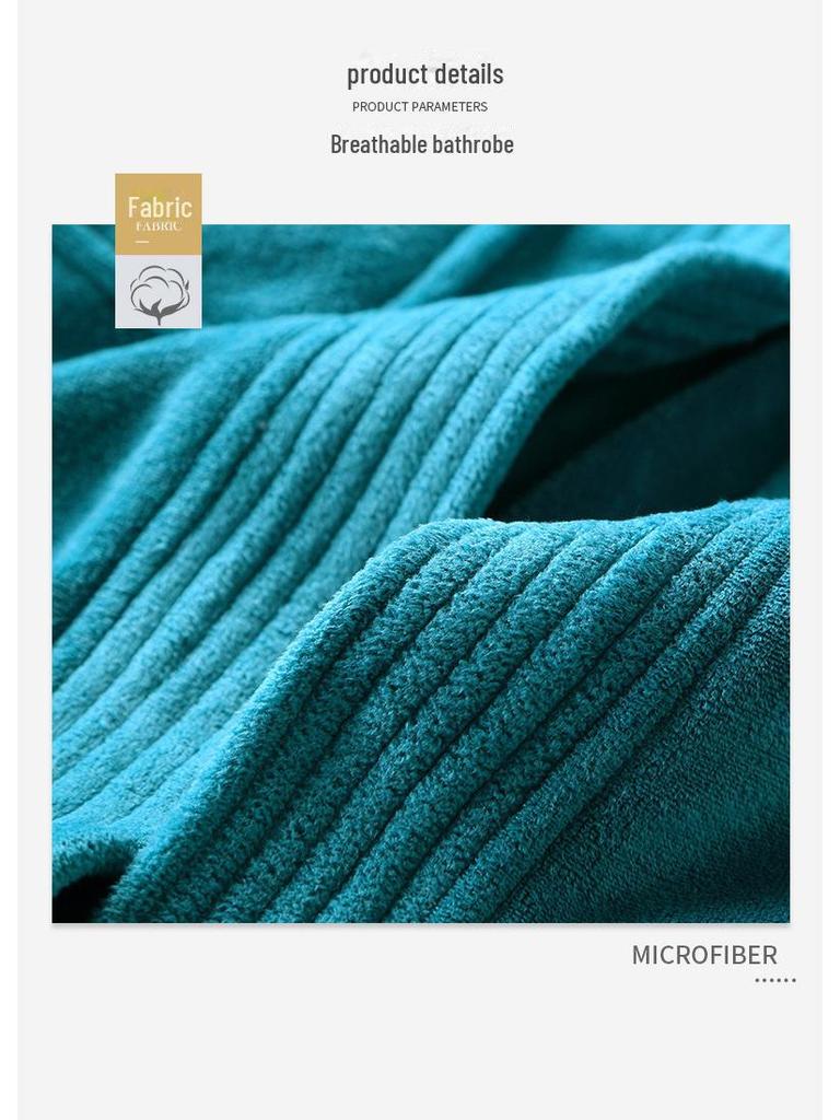 Plush Microfiber Bathrobe: Soft, Thick, Absorbent, Quick-Drying, Non-Shedding Unisex Robe for Autumn and Winter