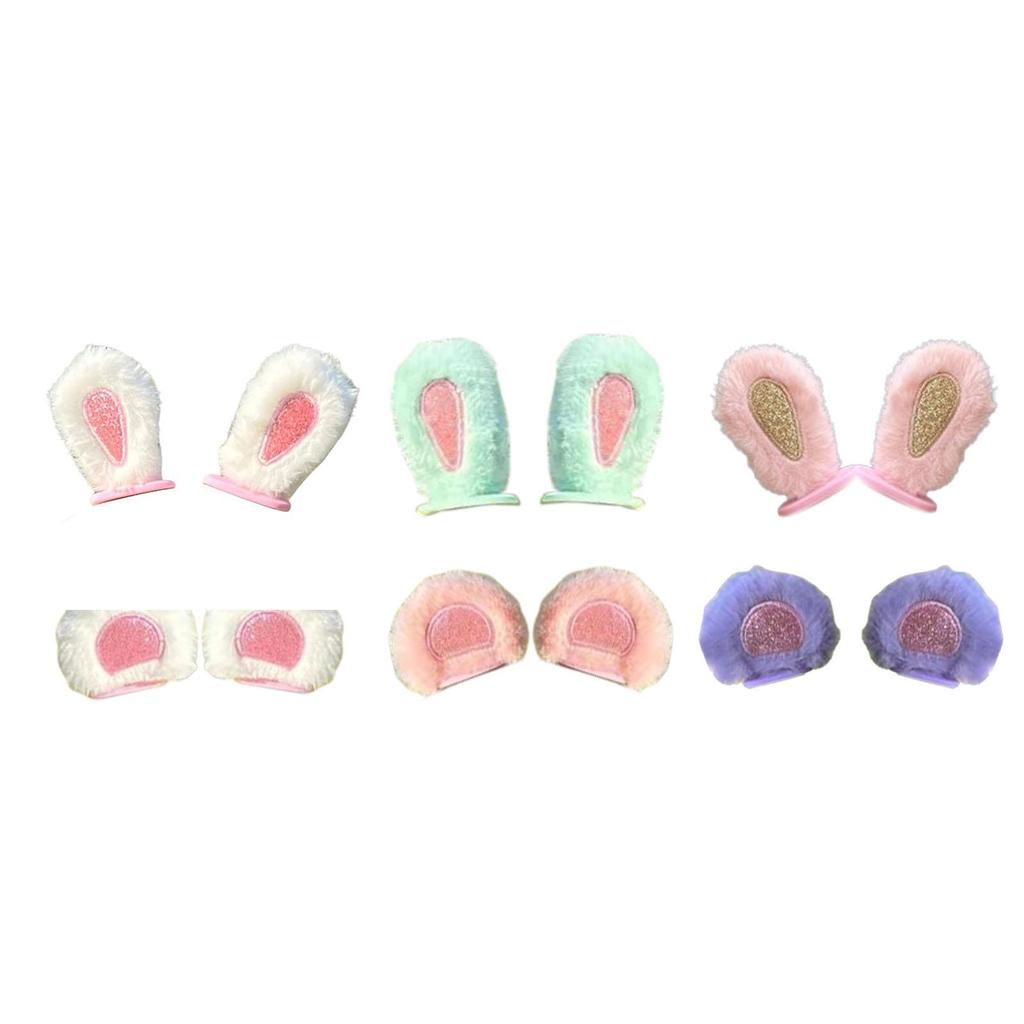 Plush Ears Attractive Versatile Easily Install Creative Design 2x Helmet Soft Ear Electric Scooter Rearview Mirror Decoration