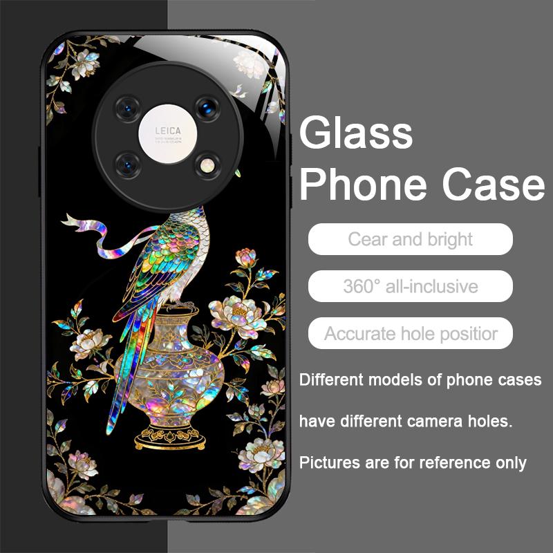 Stylish Dragon Leopard Marble Texture Tempered Glass Phone Case for Huawei Honor 400 200 100 90 80 Magic 7 Pro 6 5 Lite X9 Cover