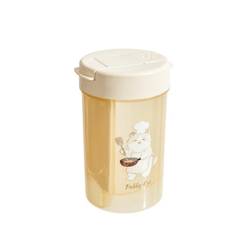 Moisture-proof Dual Lid Spice Container Sealed Spice Bottle Powder Storage Bottle  for Kitchen