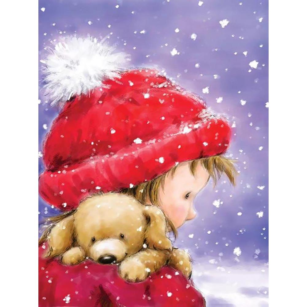 Diamond Painting Christmas Teddy Bear Picture Of Rhinestone Diamond Embroidery Cartoon Mosaic Handmade Christmas Gift