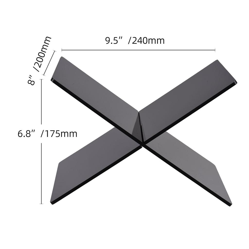 Akryl Bokstativ Utstillingshylle X-formet Bokhylle for Kokebok Oppskrift Meny Magasiner Eventyrbok