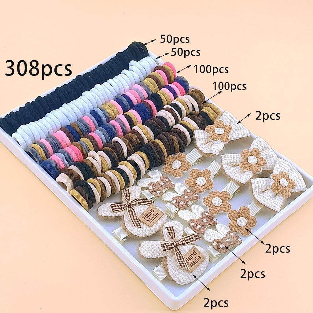 Hair Ties Set Hair Scrunchies For Girl Elastic Ponytail Clips Rubber Band For Hair Traceless Hair Ropes Set Hair Elastics Bands