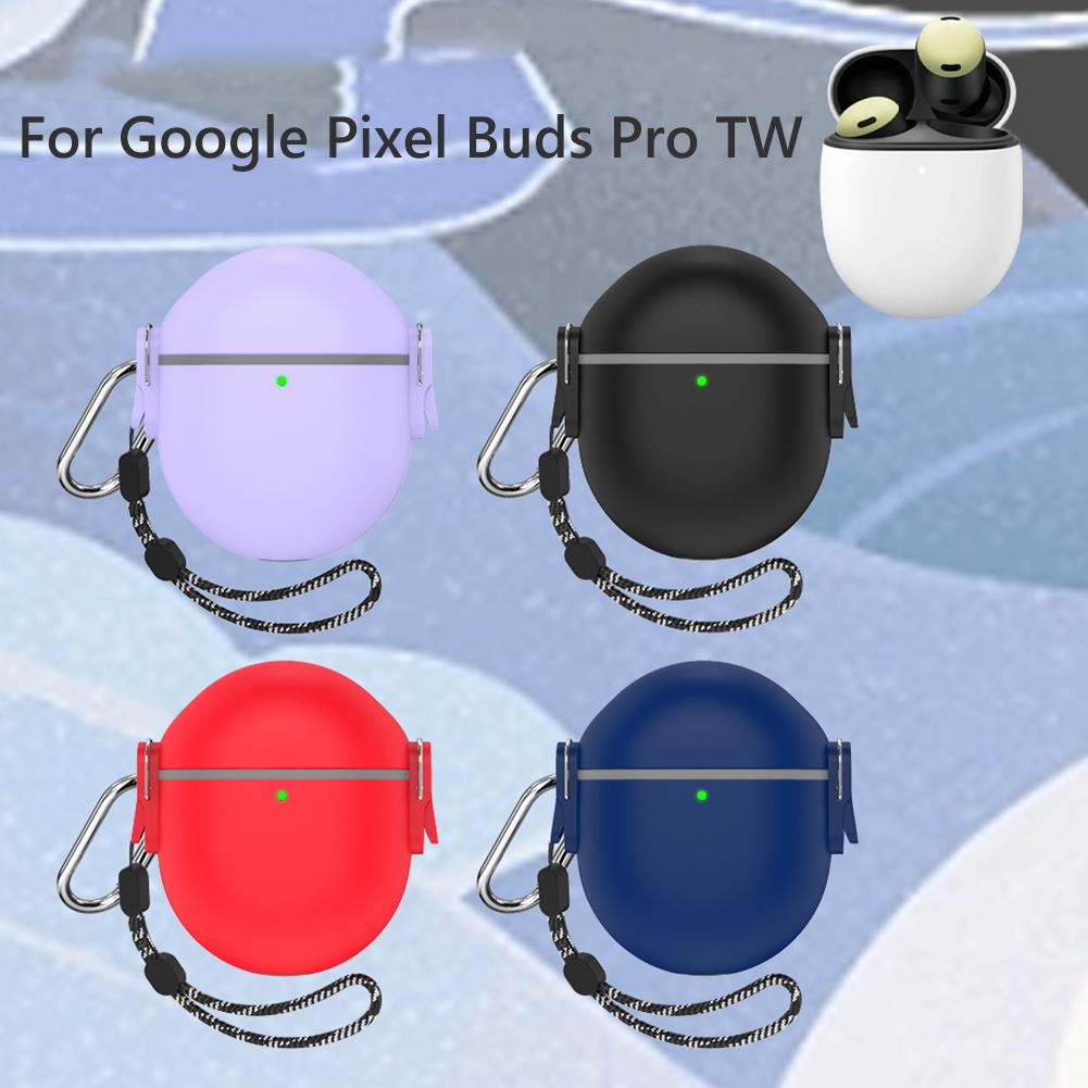 Kopfhörerhülle mit Lanyard-Haken TPU PC Kopfhörerhülle Wasserdichtes Bluetooth-Etui Zubehör für Google Pixel Buds Pro