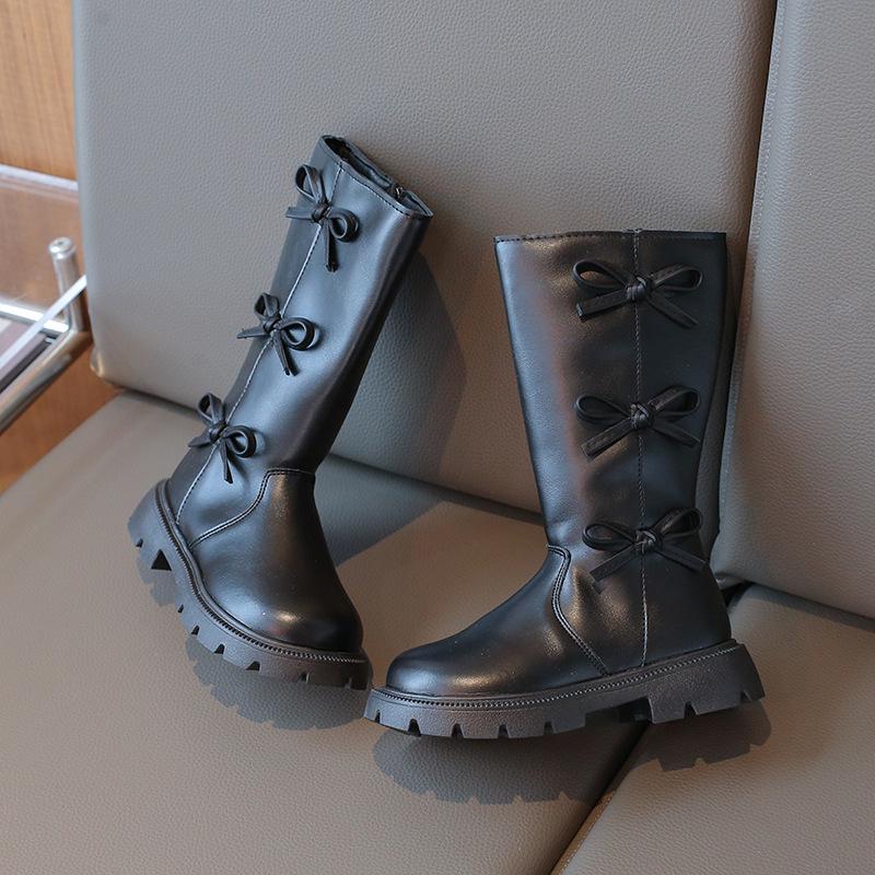 2025 Girls' High-Top Princess Boots - Stylish Autumn/Winter with Velvet Cotton