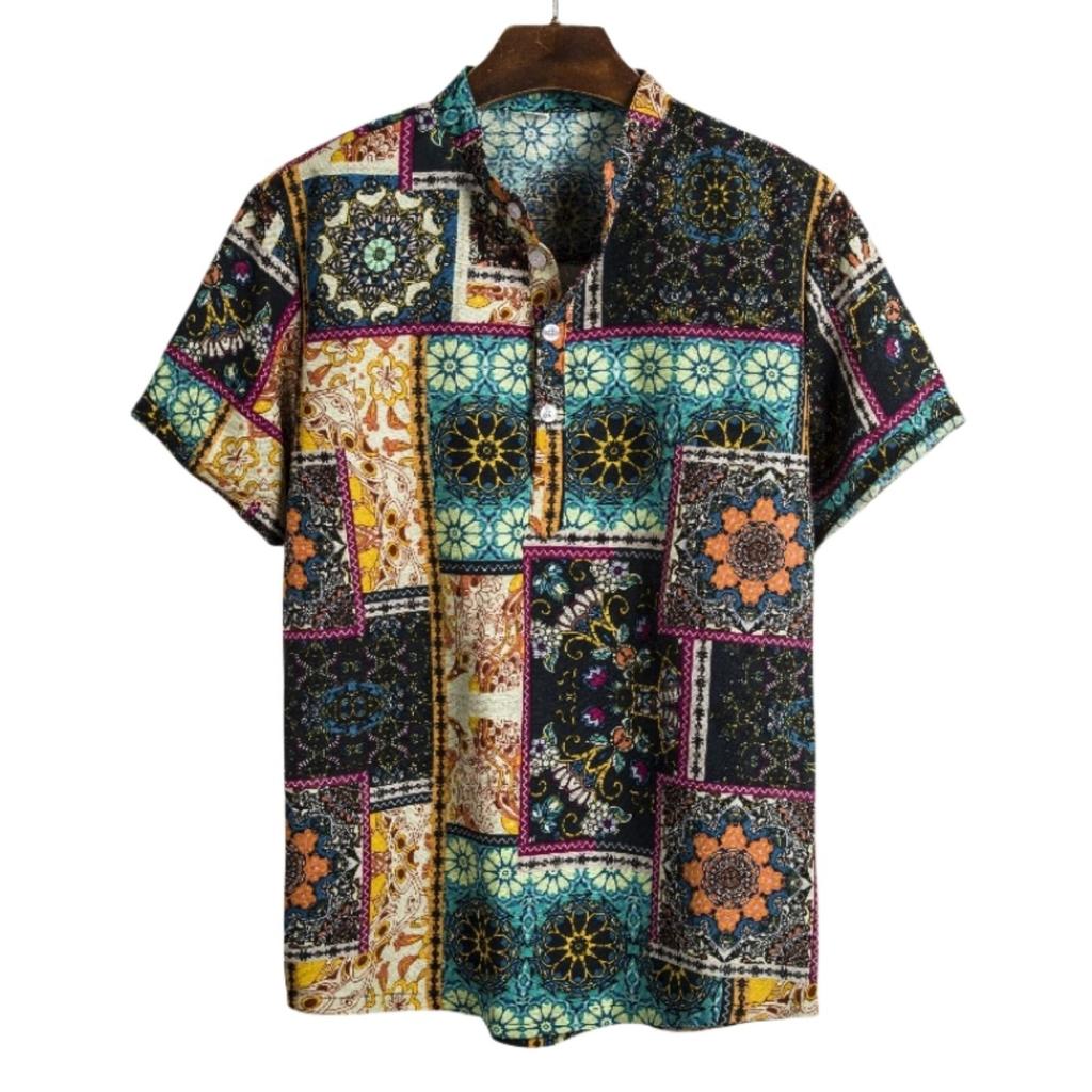 2026 New Hawaiian High Quality Shirts Men's Oversize Shirt Man Tiki Fashion Clothing Blouses Luxury Social T-shirts