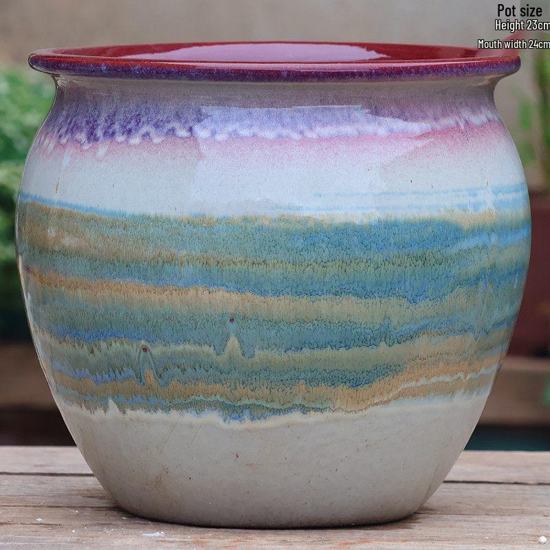 Coarse Ceramic Succulent Pot with Orchid Design – Old Tree Jade Pendant Style