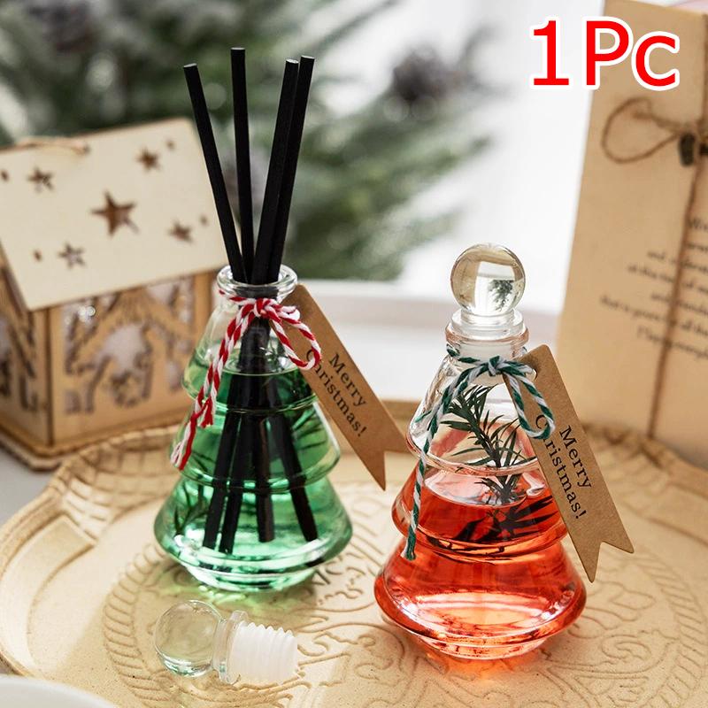 1PC Flameless Souvenir Aromatherapy Fresh Gift Box Ornament Glass Indoor Fragrance Long-lasting Christmas Tree Home