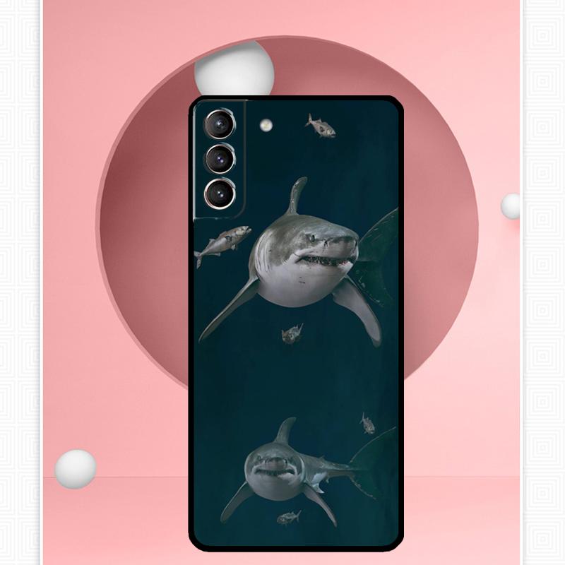 Shark Ocean Fish Case For Samsung Galaxy S25 Ultra S20 S21 S22 S23 S24 Ultra S9 S10 Plus S25 FE Cover Funda