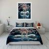 Swans and Cherry Blossom Scene Bedding Duvet Cover Set  (1*Duvet Cover 2*Pillowcases, without duvet insert)