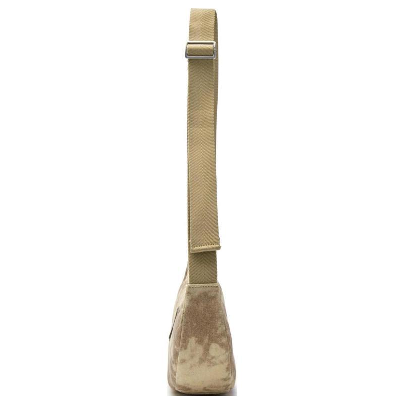 MLB Denim Shoulder Bag Unisex Charcoal Gray/Hemp Sandy Brown Casual