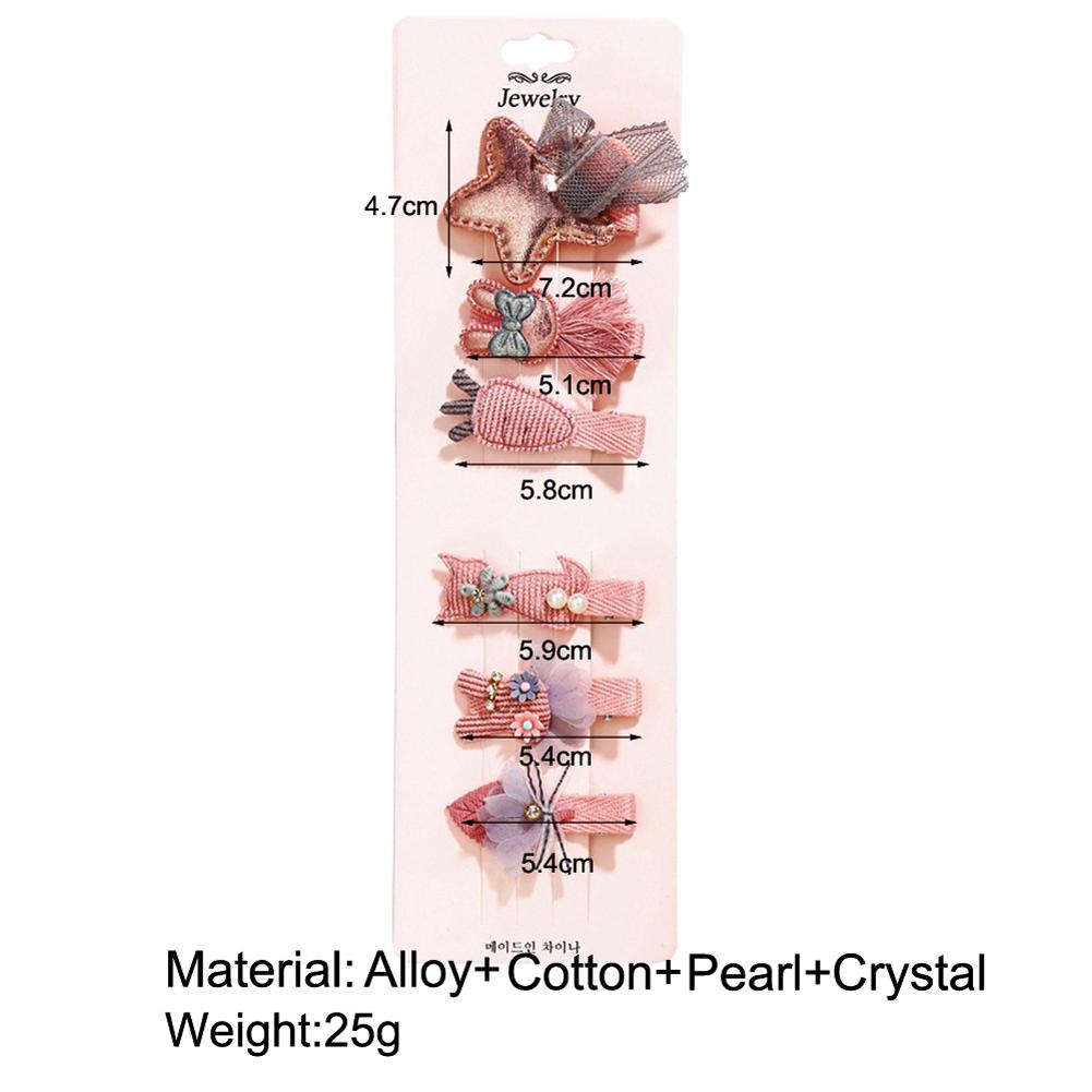 6 Piece Set Of Cute Cartoon Children'S Hairpins For Little Girls Decorated With  Hair Accessories