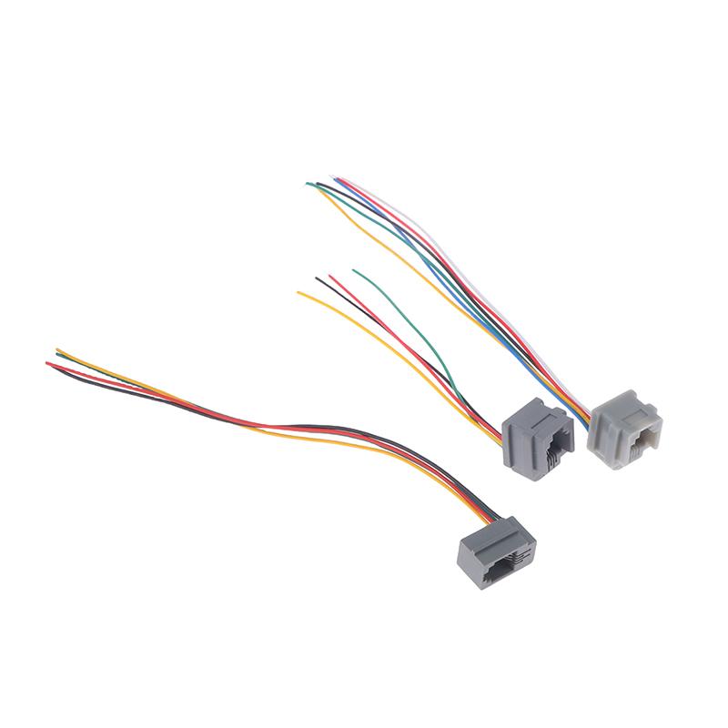 5PCS 616E 623k 616M 641D RJ11\RJ12\RJ45 Female Socket for Internet Phone With Cable 15cm