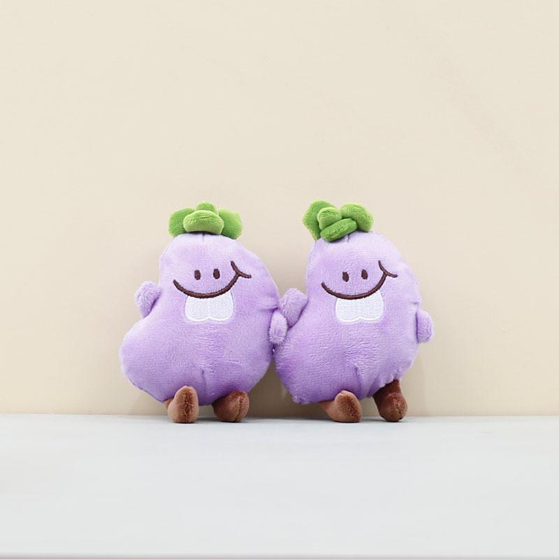 Cute Adorable Vegetable Plush Toy Eggplant And Bitter Melon Keychain Doll Accessory