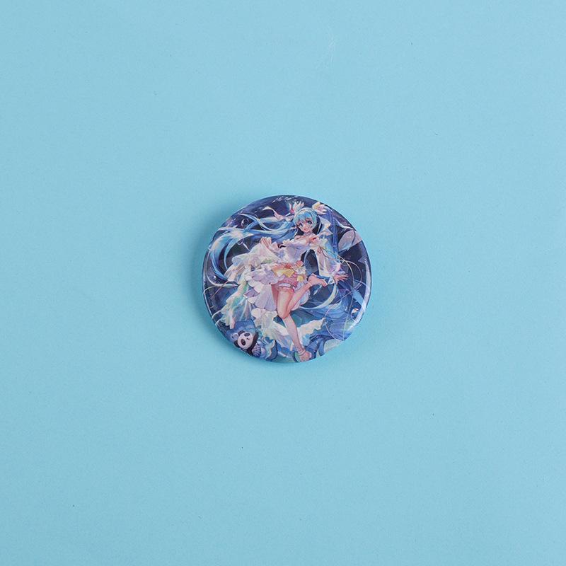 Hatsune Miku Reflective Button Badge - Anime Support Brooch for Student Backpacks and Decorations