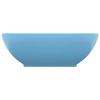 VidaXL Luxury Oval Washbasin Countertop Washbasin Toilet Hand Basin Bathroom Kitchen Home Interior Light Blue Matte 146923