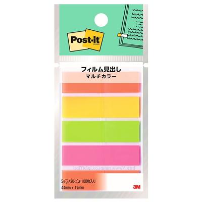Film yapışkan not başlık çok renkli 44 x 12mm 4 renk 20 yaprak 5 blok Post-it 688MC-1