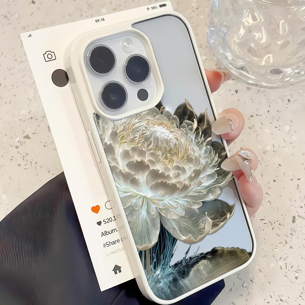 Large White Pure Flower Stars Case For IPhone 17 16 14 13 12 Mini 11 15 Pro Max X XR 13Pro 17 Air Anti-drop Airbag Cover Funda