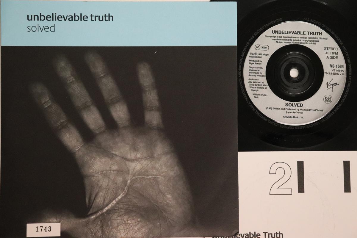 

7inch Record UNBELIEVABLE TRUTH Solved Nevermind VS1684 VIRGIN 1998 UK Rock Used
