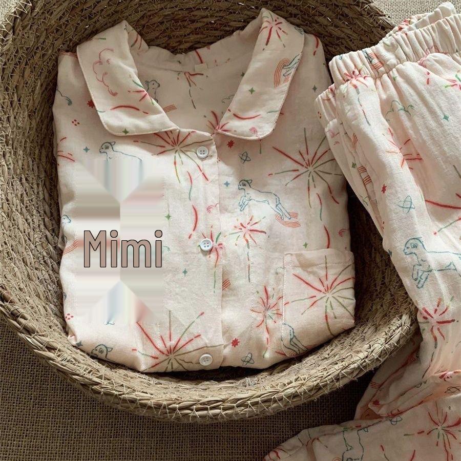 

New Women s Cotton Pajama Set: Sweet Print Cardigan with Lapel - Two-Piece for Spring & Autumn. M (80-95 kg)
