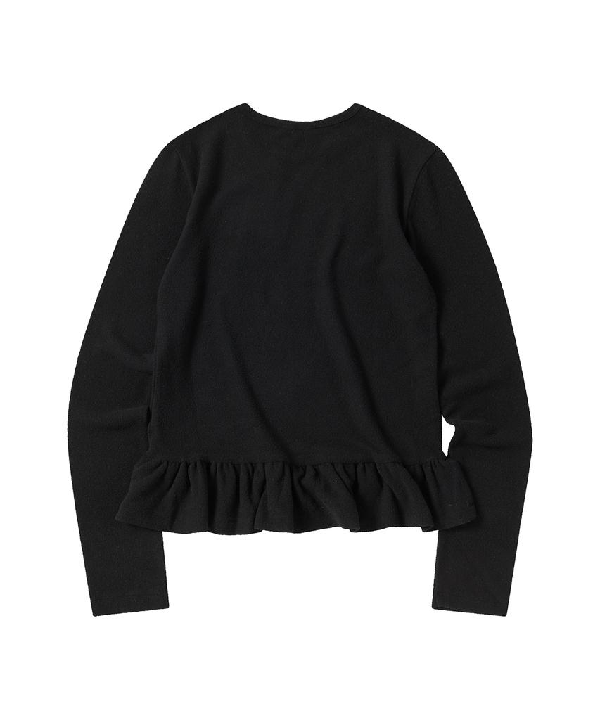 COMONINOZ W Frill T-Shirt [Black]
