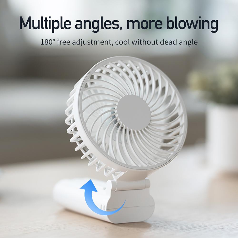 Portable Handheld Foldable Fan Power Bank Feature Rechargeable Hands-Free Compact Lightweight for Travel Office Outdoor Daily