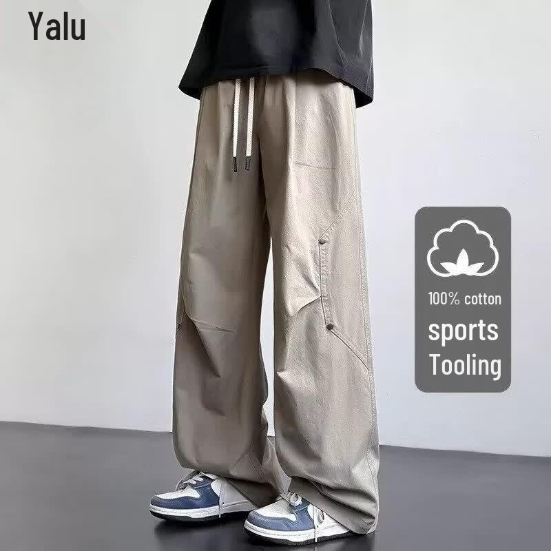 Yalu Men's Cotton Casual Straight Leg Cargo Pants