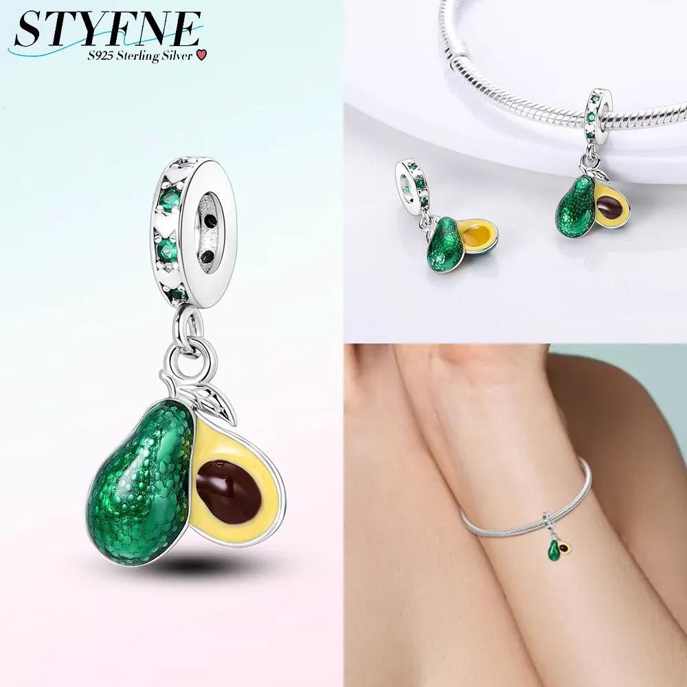 Copper Cherry Strawberry Avocado Fruit Original Charms Beads Fit Charms Pendant For Woman Jewelry Making Fine Gift