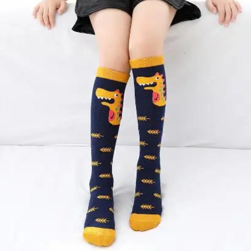 

новые носки с изображением динозавров для детей, прямые носки до колена, детские длинные носки для девочек, детские носки с принтом животных 3-12year