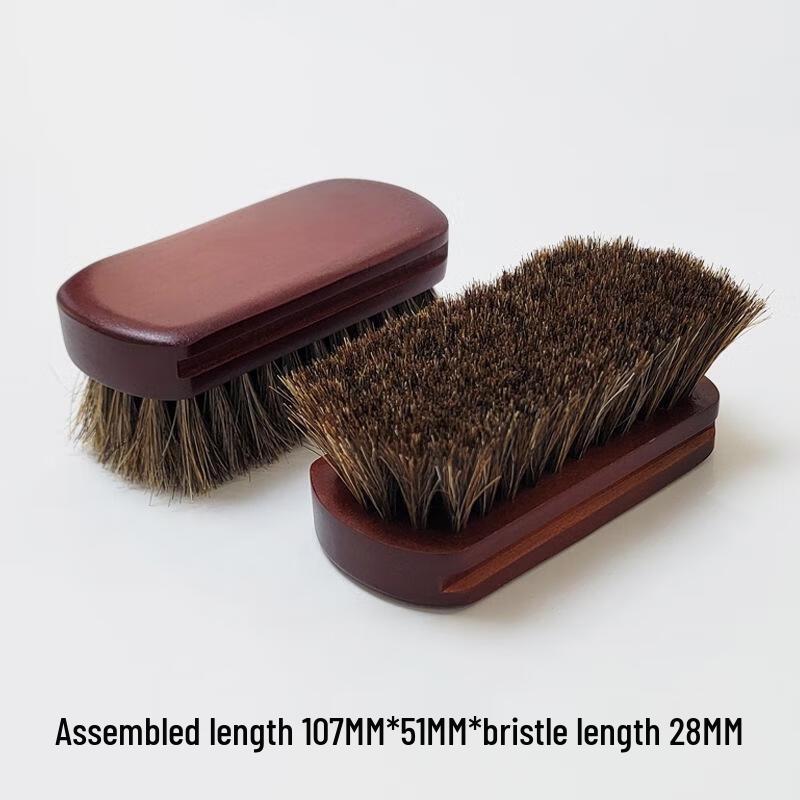 SEE KEAN Wooden Handle Horsehair Shoe Brush