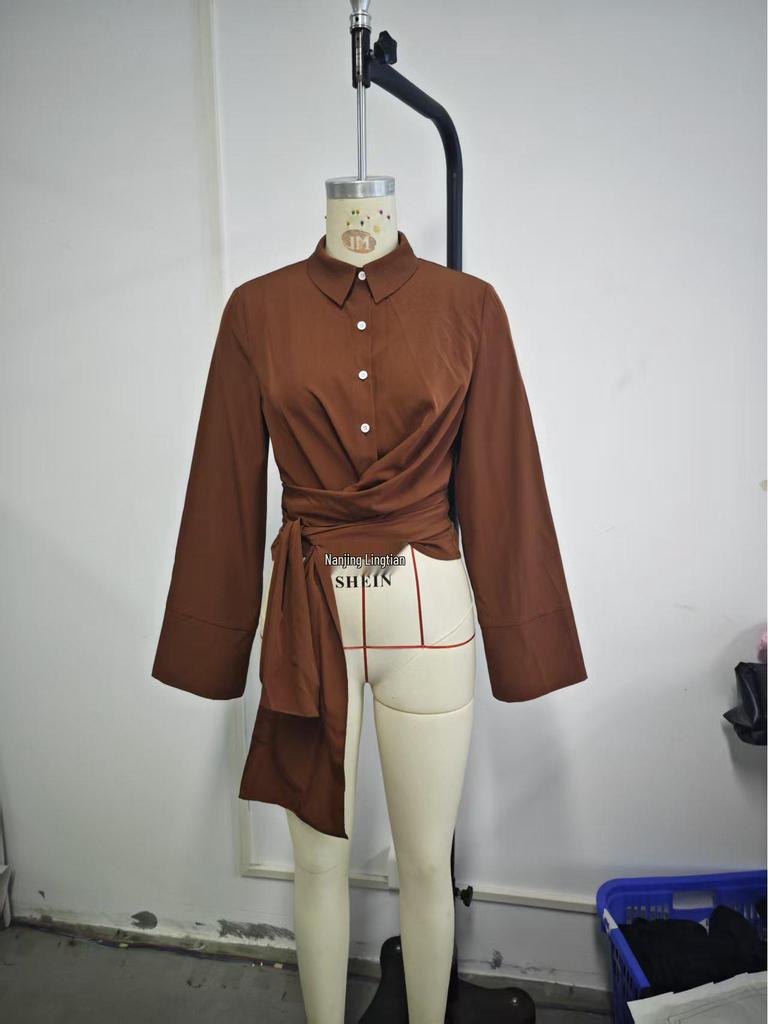 2025 Autumn Solid Color Long Sleeve Top Shirt - PJ0394/PJ0393