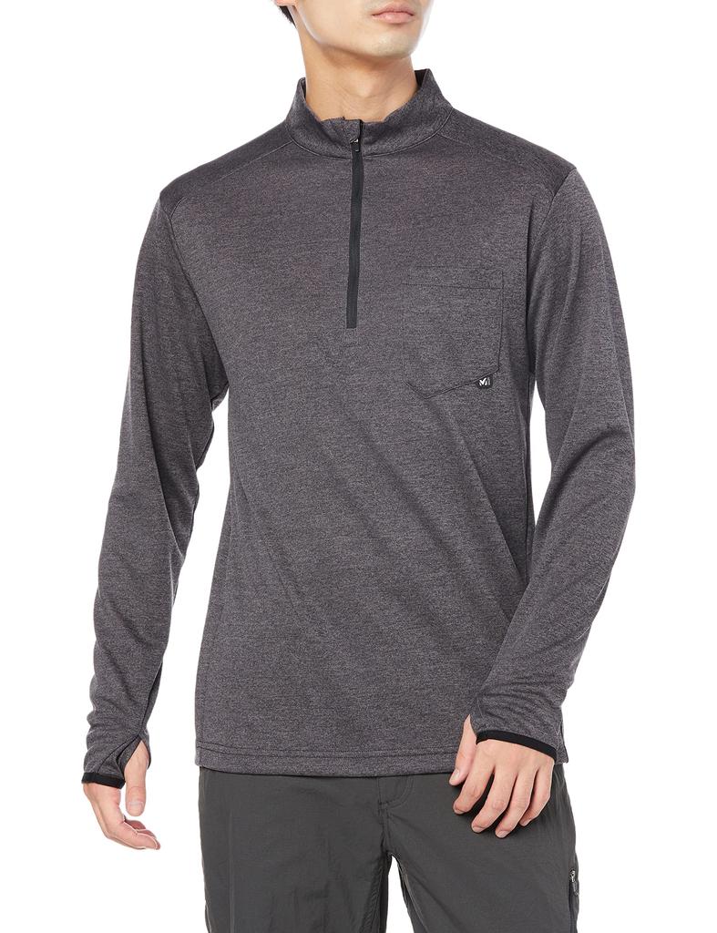 Climbing Cut and Sew Aira II Zip Long Sleeve MIV01980 Charcoal Heather XL [Millet] Men's