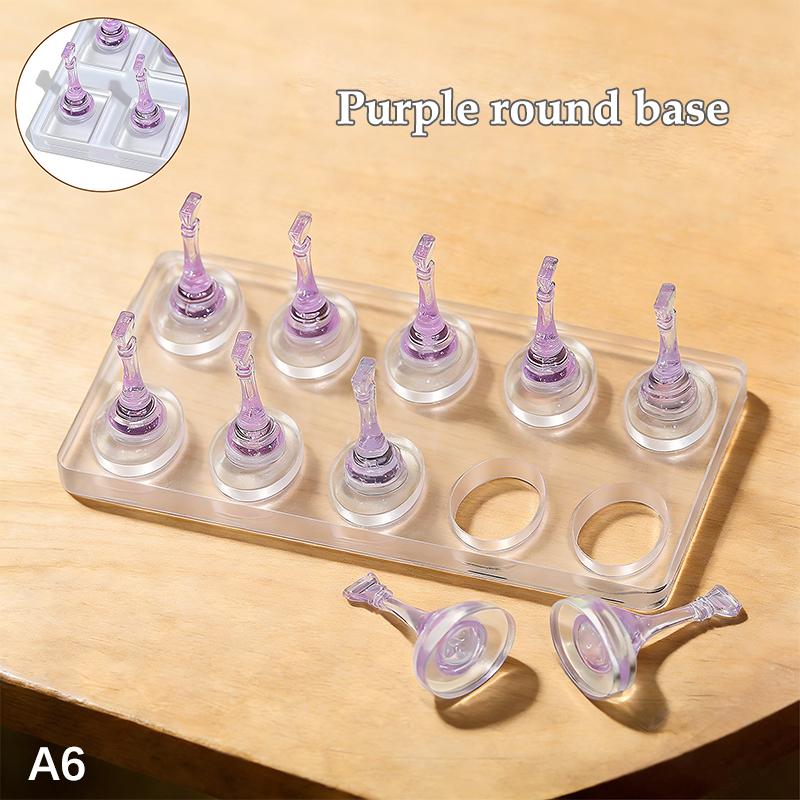 

10 Grid Non-Magnetic Acrylic Nail Stand False Nail Display Stand Tips Holder For Cat Eye Gel Press On Nails Display Rack Practic