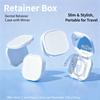 Portable Orthodontic Retainer Case with Mirror Multi-Functional Denture Storage Box Trendy Oral Care Gadget for Adults