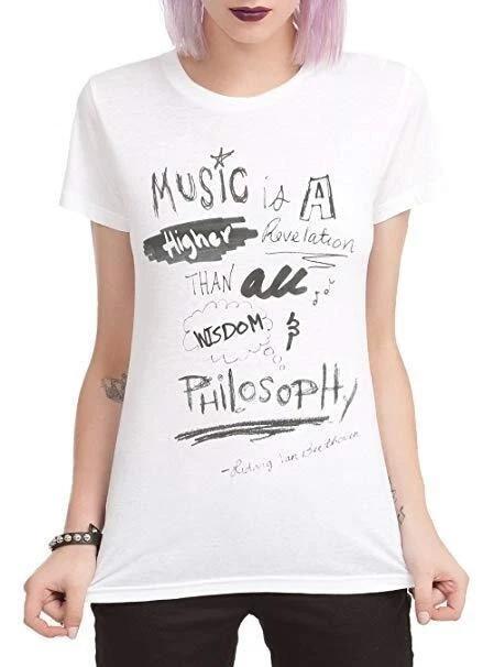 

Hot Topic Juniors Beethoven Quote Music Higher Revelation Shirt NWT XS S