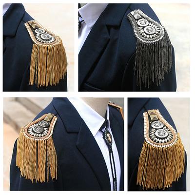 1Pc Quaste Kette Schulter Bord Abzeichen Epaulet Epaulette Militärische Pin Auf Brosche