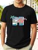 Retro MTV Summer Beachwear T-shirt - Casual Crew Neck
