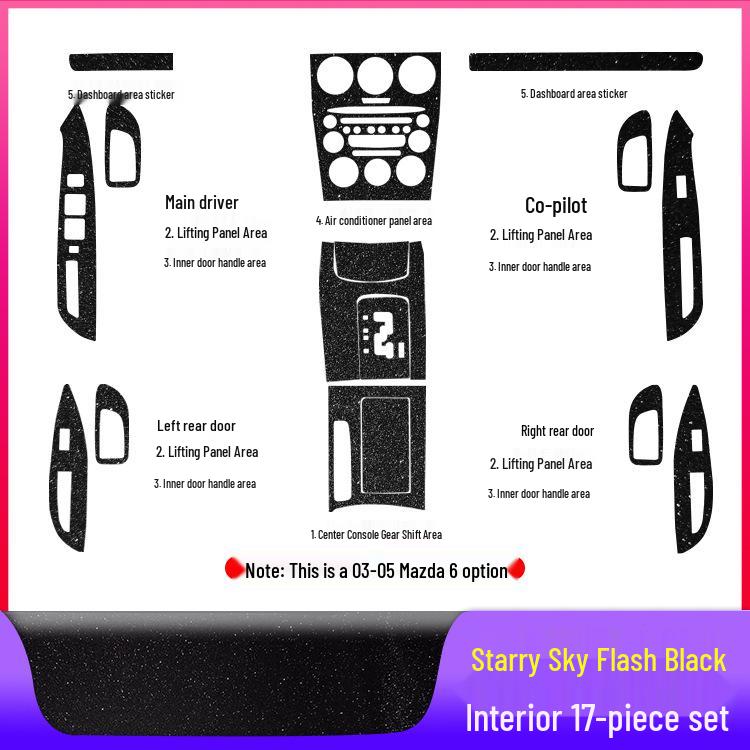 Mazda 6 Mittkonsol Växelspak Film: Dekorationsstickers för interiör (2003-2015)