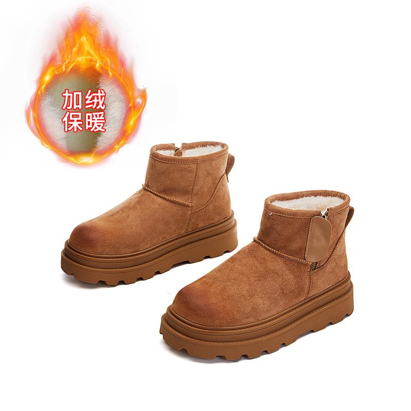 New Warm Snow Boots Women's Winter Thick-soled Versatile Boots Women's Retro Velvet Women's Boots Casual Martin Boots